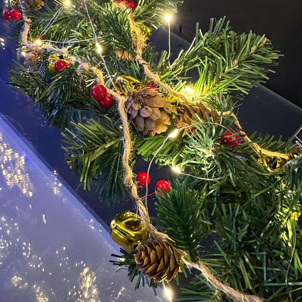 Cordão Luminoso Natalino 1 Metro Led 10 Mini Pinhas Taschibra - 2