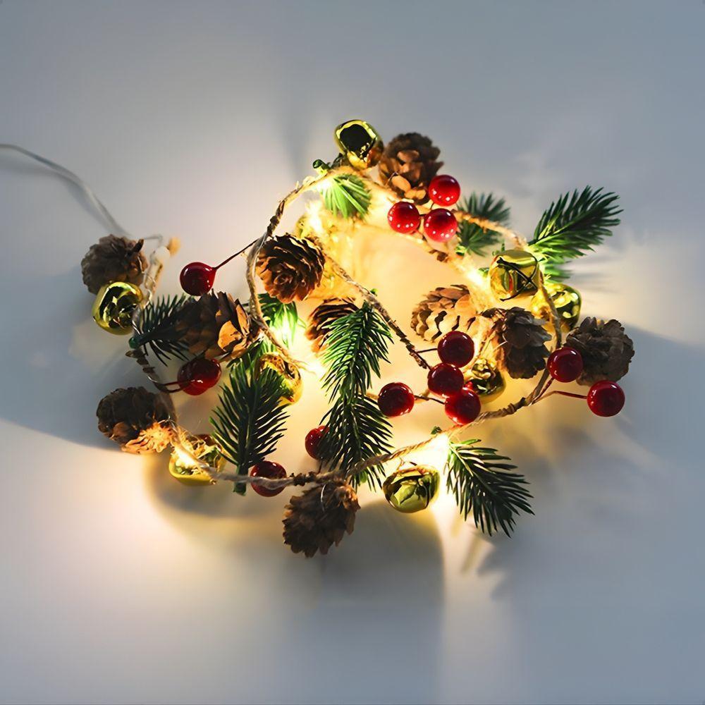 Cordão Luminoso Natalino 1 Metro Led 10 Mini Pinhas Taschibra - 4