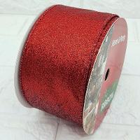 Rolos Fita Aramada Vermelha Enfeite Natal 6,3cm 9m Kit 4pçs