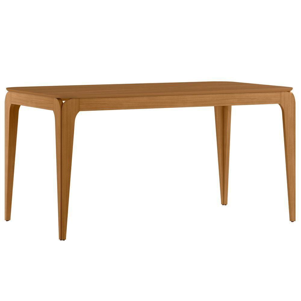 Mesa De Jantar Para 6 Lugares 1,60m Tampo Em Mdf Aurea Ypê - New Ceval - 1