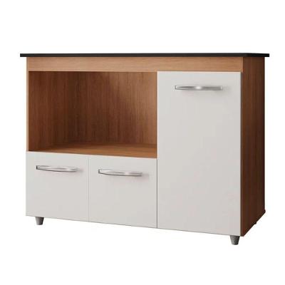 Balcão Para Cooktop Bocas 3 Portas Armário De Cozinha Ana - Ssx Multicoisas Savana-off White