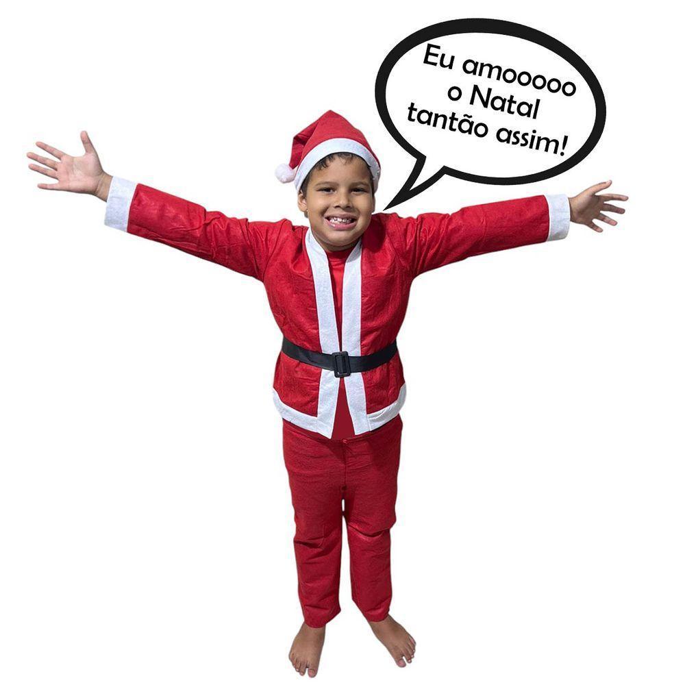 Roupa Papai Noel Infantil Criança Natal Fantasia Completa Natalina Festa Evento Comemoraçao Confraternizaçao Fim De Ano - 3