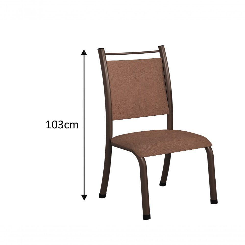 Conjunto Verona 06 Cadeiras Com Base Acre Bm Tubulares Pinus Conhaque/linho 307 - 2