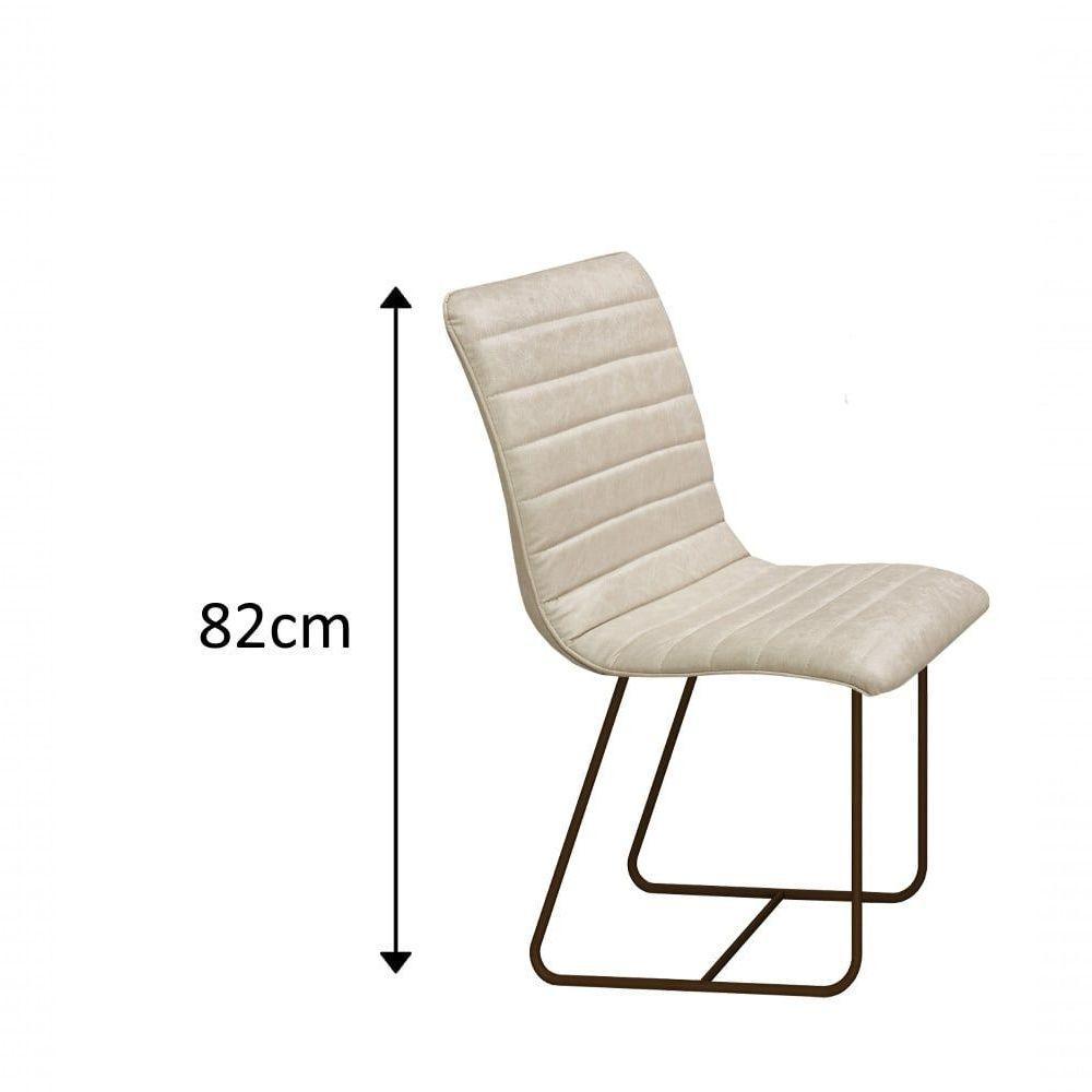 Conjunto Itália Com 4 Cadeiras E Base Tocantins Bm Tubulares Off White/courissimo 133 - 3
