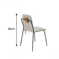 Conjunto De Jantar Florença Com 6 Cadeiras Com Detalhe Em Madeira Base Paris Bm Tubulares Off White/tecido 502 - 2