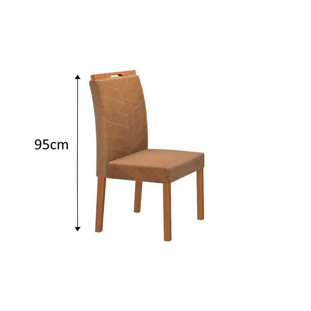 Conjunto De Jantar Viena Com 6 Cadeiras Base Goiás Bm Tubulares Cinamomo/linho Bege 306 - 4