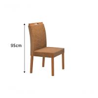 Conjunto De Jantar Viena Com 6 Cadeiras Base Goiás Bm Tubulares Cinamomo/linho Bege 306