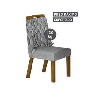 Conjunto Sala De Jantar Mesa Orgânica Sem Vidro 200cm Com 6 Cadeiras Pé Mdf Dacota Off White Freijó/freijó/linho Cinza - 5