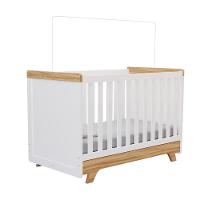 Berço Infantil Retrô - Moveis Peroba Amendoa/branco - 1