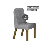 Conjunto Sala De Jantar Mesa Orgânica Com Vidro 200cm Com 6 Cadeiras Pé Madeira Isis Freijó/off White/linho Cinza - 2