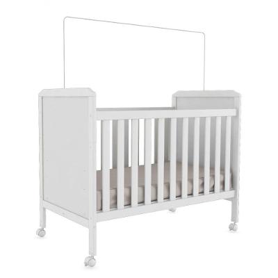 Berço Infantil Modelo Americano Cloe - Moveis Peroba Branco Brilho
