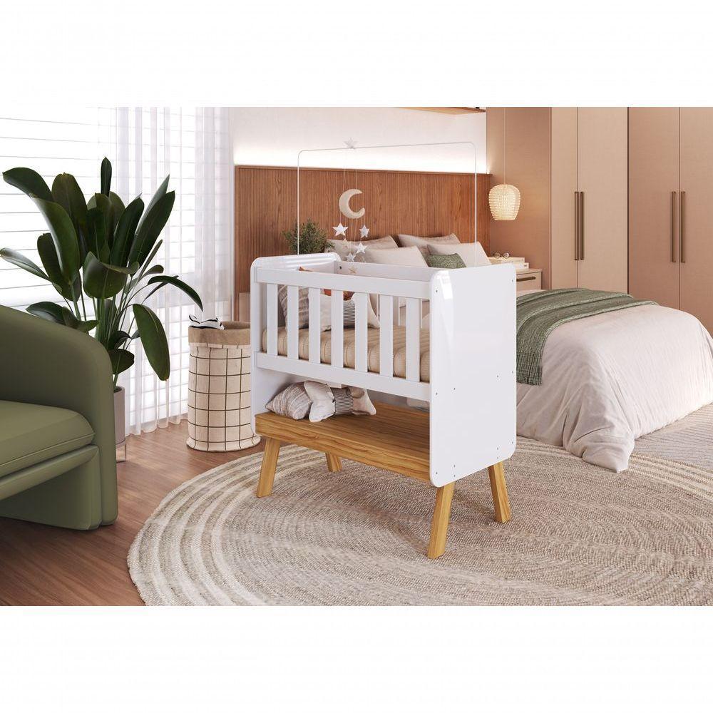 Miniberço Guti Retrô - Moveis Peroba Amendoa/branco - 6