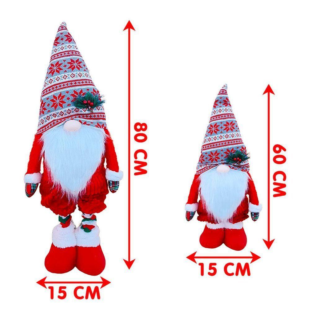 Boneco Papai Noel Gnomo Enfeite Natal Pernas Ajustáveis 80cm - 4