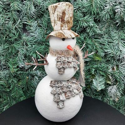 Boneco De Neve Cachecol Cartola Enfeite Natalino Isopor 34cm