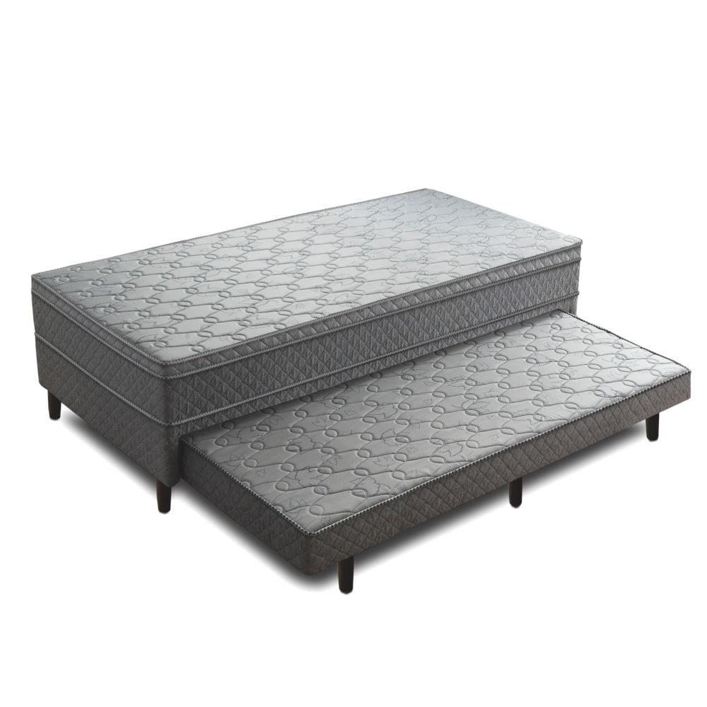 Cama Box Solteiro com Auxiliar Umaflex Madri Plus - Jeans - 1