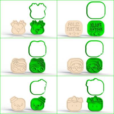 Cortador Kit Biscoitos Natal Cute 6 Modelos (corta E Marca) Tamanho 8 Cm