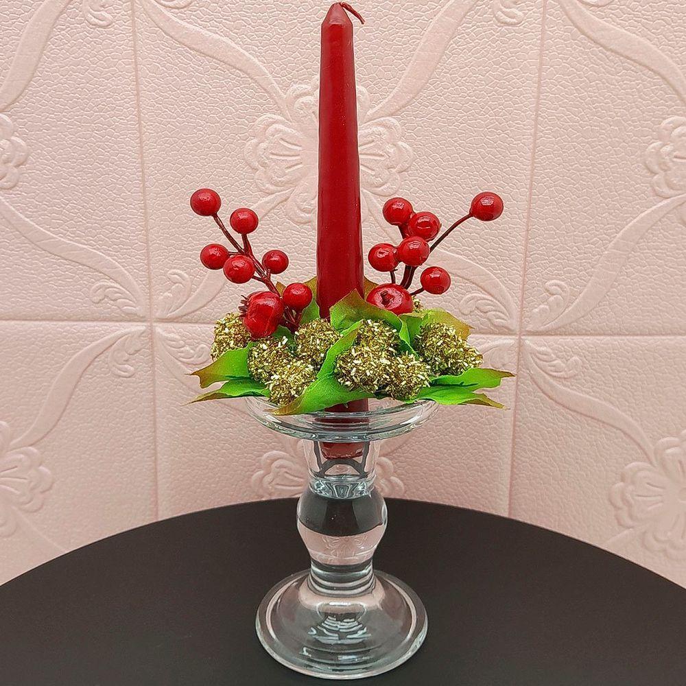 Castiçal Porta Vela Aparador Arranjo Centro Mesa Natal 30cm B - 6