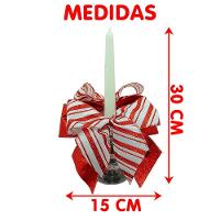 Castiçal Porta Vela Aparador Arranjo Centro Mesa Natal 30cm B - 3