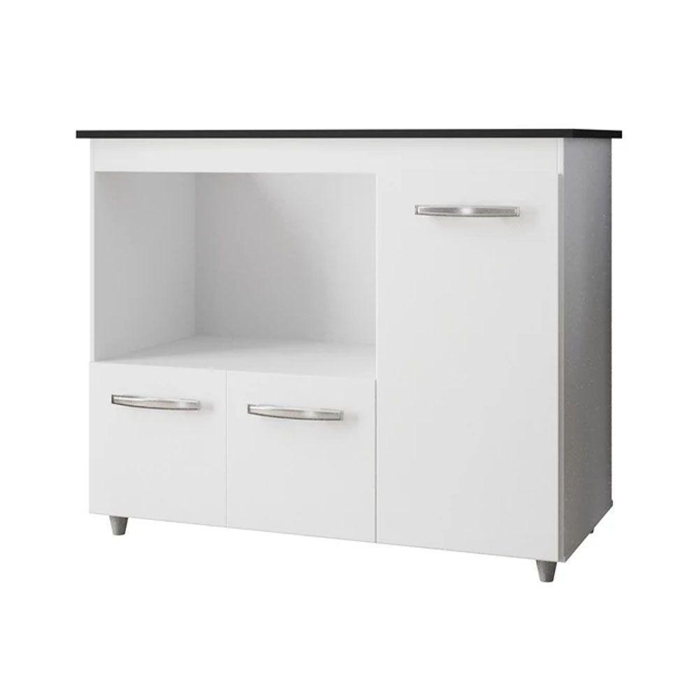 Balcão Para Cooktop Bocas 3 Portas Armário De Cozinha Ana - Ssx Multicoisas Branco - 1