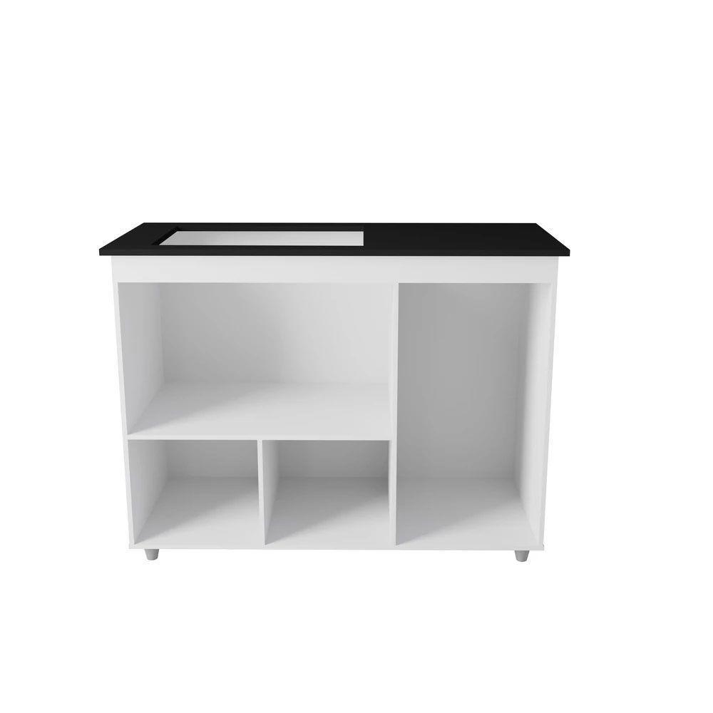 Balcão Para Cooktop Bocas 3 Portas Armário De Cozinha Ana - Ssx Multicoisas Branco - 3