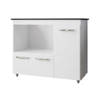 Balcão Para Cooktop Bocas 3 Portas Armário De Cozinha Ana - Ssx Multicoisas Branco - 1