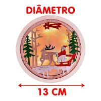 Enfeite Papai Noel Natal Luminária Pendente Em Madeira 13cm - 4
