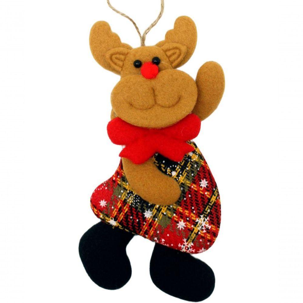 Kit 18 Pendente Natalino Boneco De Neve Papai Noel Rena 18cm - 3