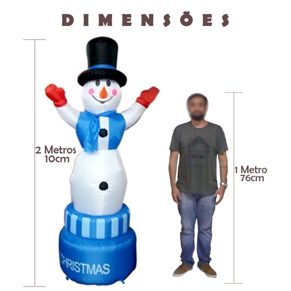 Boneco De Neve Inflavel Giratorio 1,80 M Para Decoracao De Natal (q2-26) - 2