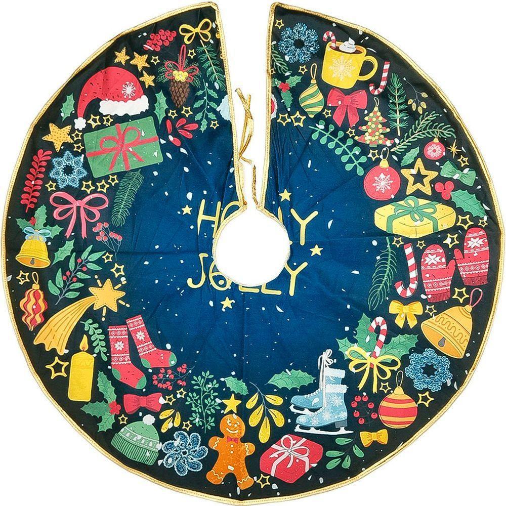 Saia Decoração Tapete Natal Para Base árvore De Natal 78cm A - 6