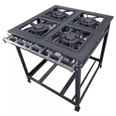 Fogão 4 Bocas Duplo Centro 40x40 Baixa Pressao Luxo Mr Fogoes 400206 Bp8