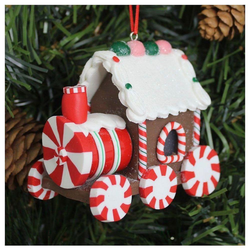 Kit 6 Enfeites Pendentes Para árvore De Natal Trem Iluminado 9cm - 1