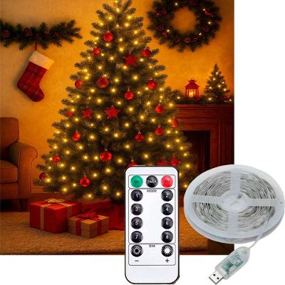 Fio De Fada Natal Musical 200 Lâmpadas Leds Amarelo Usb 20m
