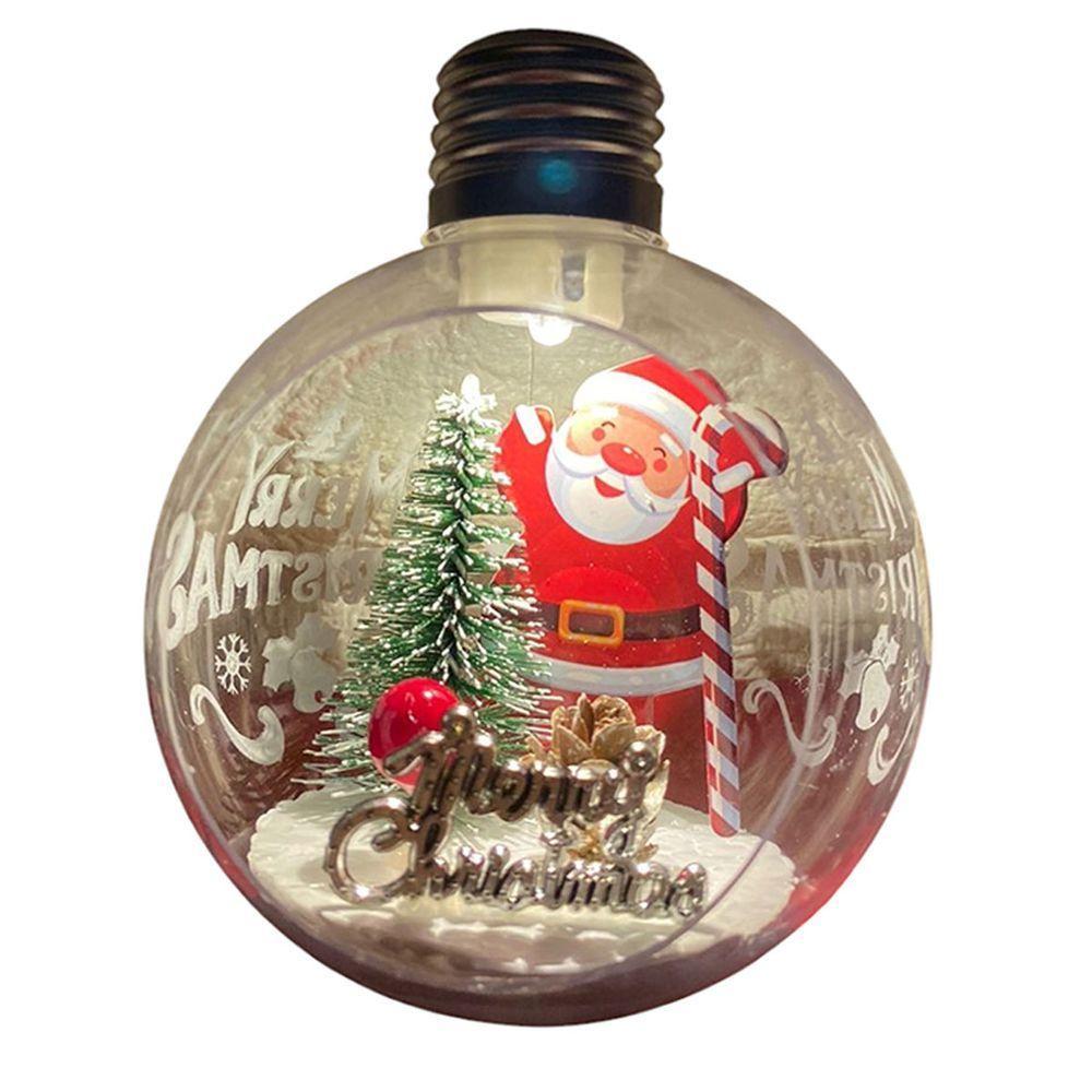Bola Enfeite Arvore De Natal Natalino Led Papai Noel Globo Iluminado Fim De Ano Festa Evento Celebraçao Comemoraçao - 3