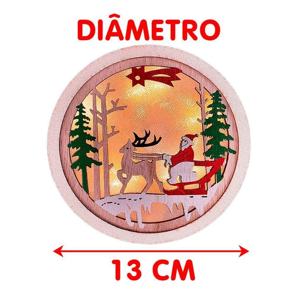 Enfeite Natal Papai Noel Luminária Pendente Em Madeira 13cm - 4