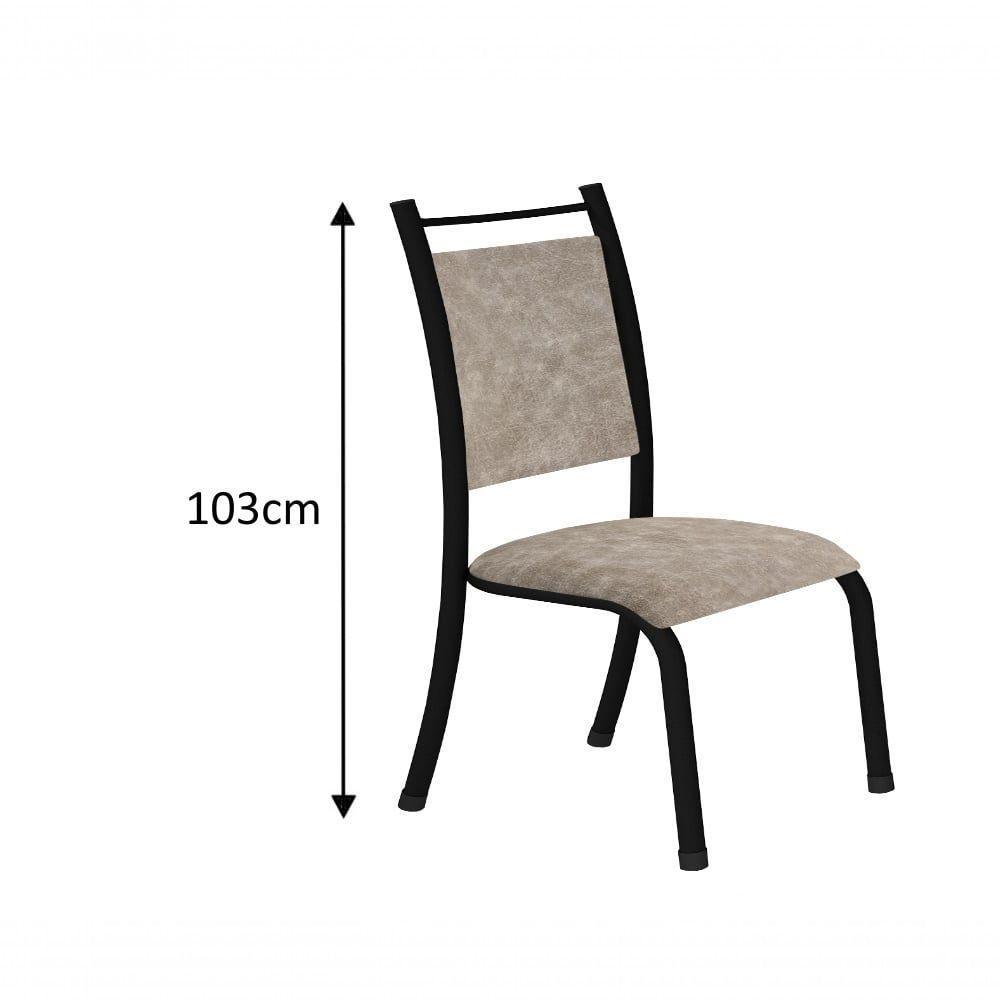 Conjunto Verona 06 Cadeiras Com Base Piauí Bm Tubulares Off White/courino 12 - 2