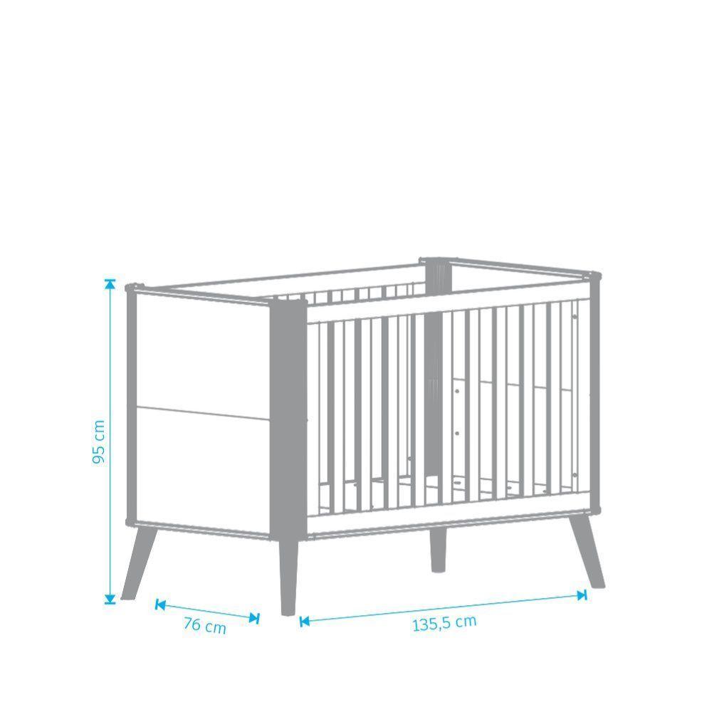 Berço Evolutivo Theo 4 Em 1 - Móveis Peroba Amendoa/off White - 2