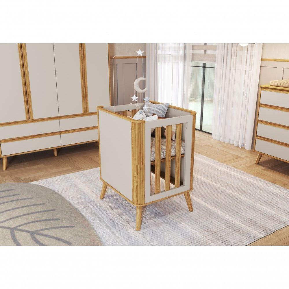 Berço Evolutivo Theo 4 Em 1 - Móveis Peroba Amendoa/off White - 5