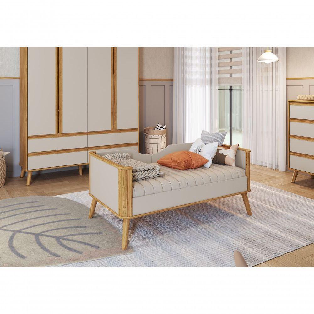 Berço Evolutivo Theo 4 Em 1 - Móveis Peroba Amendoa/off White - 6