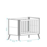 Berço Evolutivo Theo 4 Em 1 - Móveis Peroba Amendoa/off White - 2