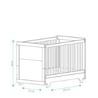 Berço Infantil Retrô - Moveis Peroba Branco Brilho/cinza - 2