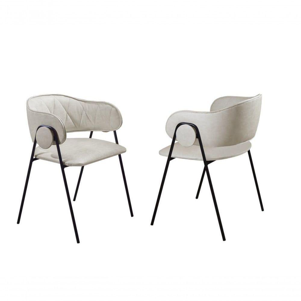 Conjunto De Jantar Siena Com 6 Cadeiras Base Roraima Bm Tubulares Off White/courissimo 133 - 2