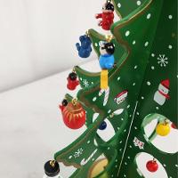 Mini Arvore De Natal 3d Madeira Com Enfeites Natalino Decoração Mesa Sala Casa Papai Noel Boneco De Neve Pinheiro - 7