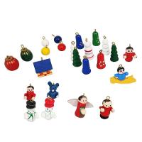 Mini Arvore De Natal 3d Madeira Com Enfeites Natalino Decoração Mesa Sala Casa Papai Noel Boneco De Neve Pinheiro - 8