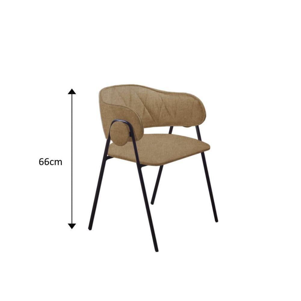 Conjunto Siena Com 4 Cadeiras E Base Goiás Bm Tubulares Off White/linho 306 - 2