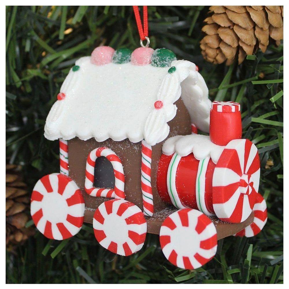 Kit 4 Enfeites Pendentes Para árvore De Natal Trem Iluminado 9cm - 3