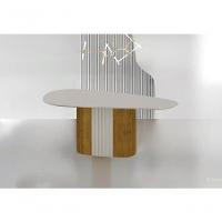 Conjunto Sala De Jantar Mesa Orgânica Com Vidro 200cm Com 6 Cadeiras Pé Mdf Dacota Freijó Off White/off White/joli Palha - 3