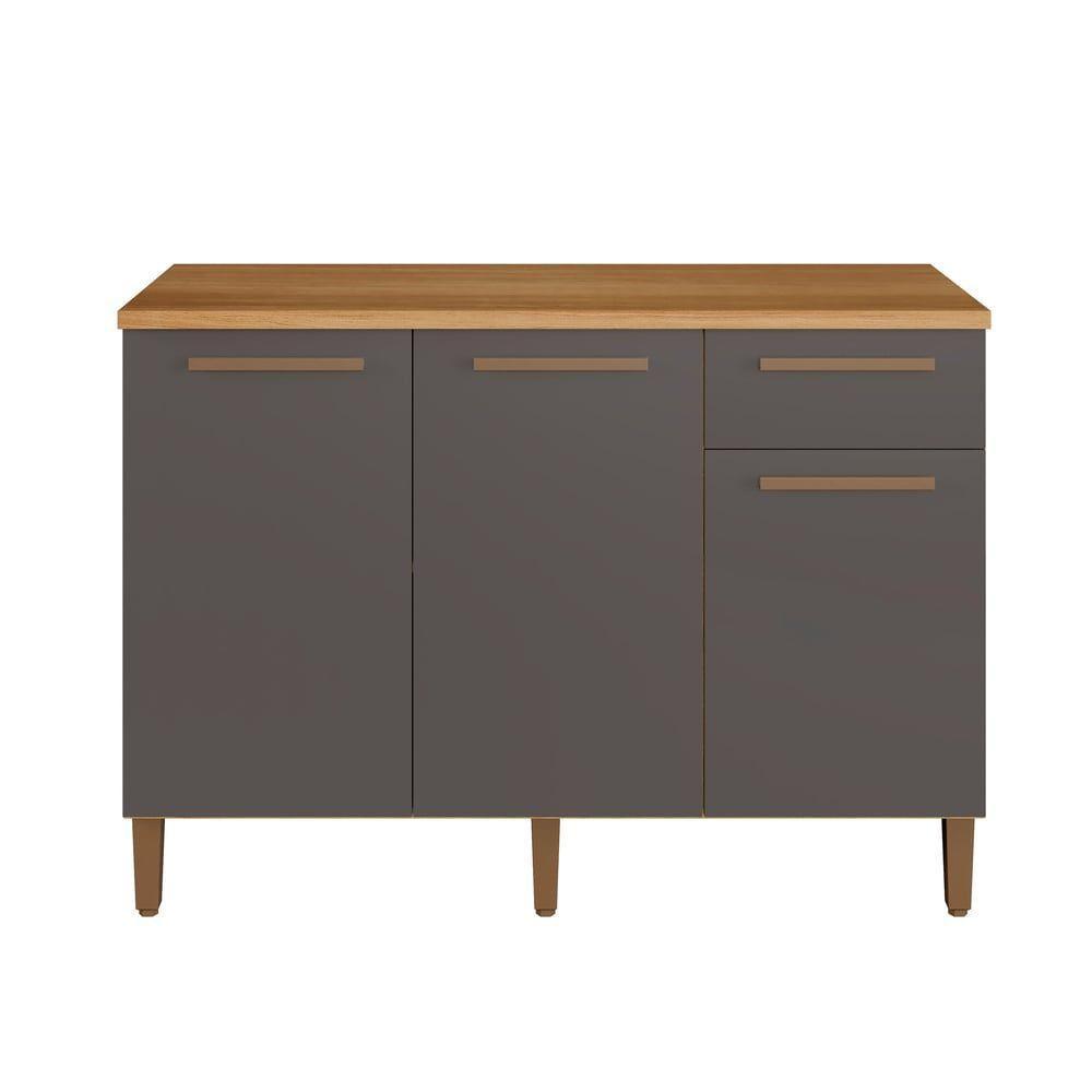 Balcão Titanium 3 Portas Arte Móveis Cinamomo/grafite - 6