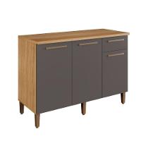 Balcão Titanium 3 Portas Arte Móveis Cinamomo/grafite - 1