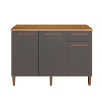 Balcão Titanium 3 Portas Arte Móveis Cinamomo/grafite - 6