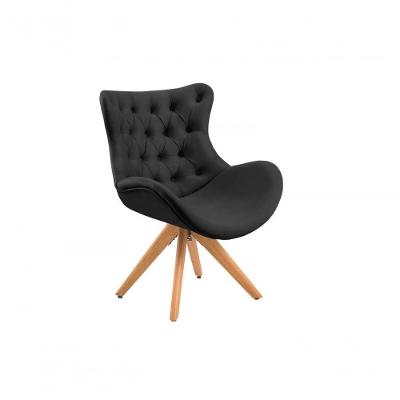 Poltrona Decorativa Egg Capitone Pé Palito Suede Preto Unidecor